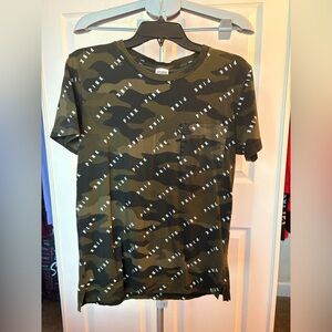 Victoria Secret PINK Army Green Short Sleeve Campus T Shirt Size XS NWOT